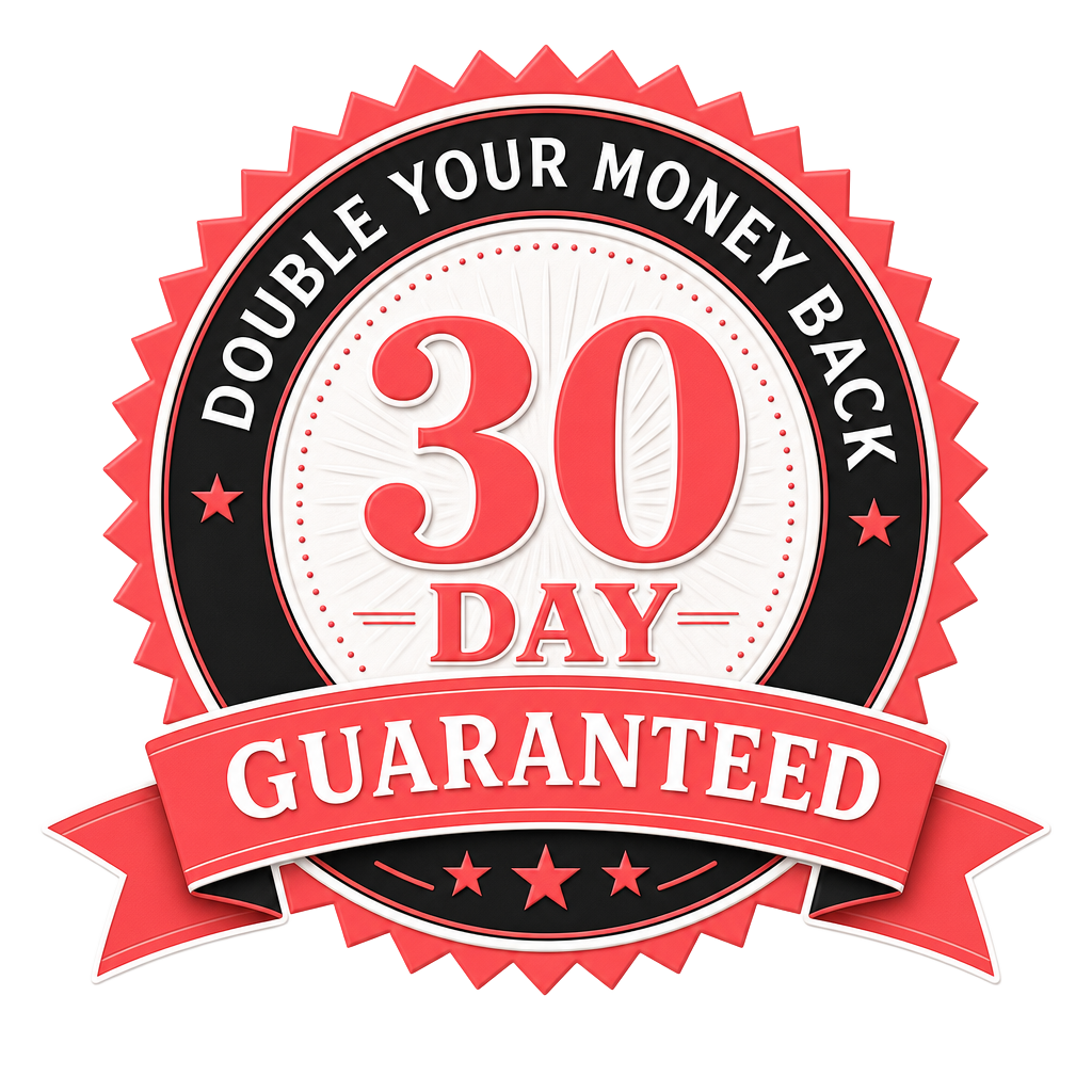 30 day double your money back guarantee seal